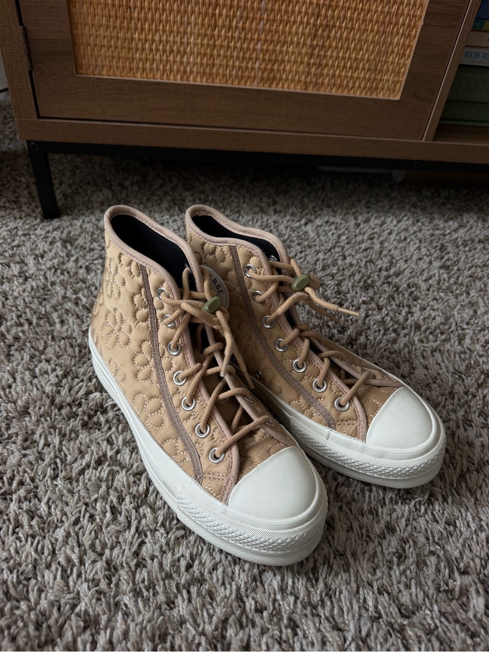Flower Quilted High-Top Converse